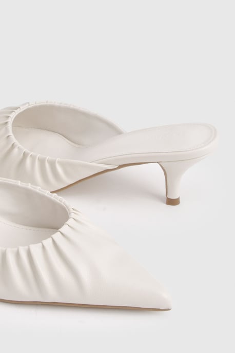 Ruched Detail Mid Hight Closed Front Mules - Image 6