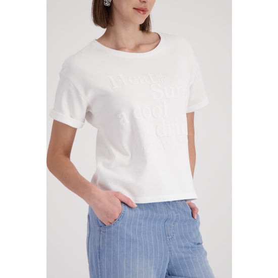 Monari  sweatshirt with toned lettering 410973 105 cream - Image 4