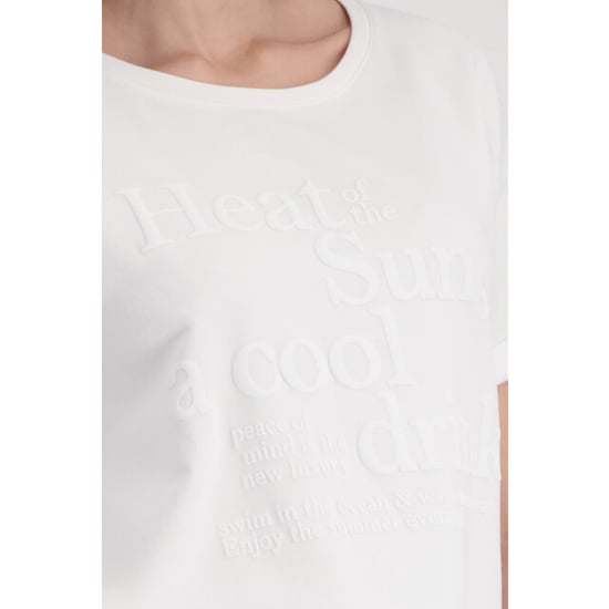 Monari  sweatshirt with toned lettering 410973 105 cream - Image 5