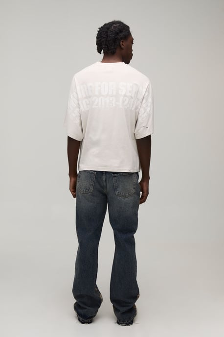 Washed Camo Gusset Stacked Flared Jeans - Image 2