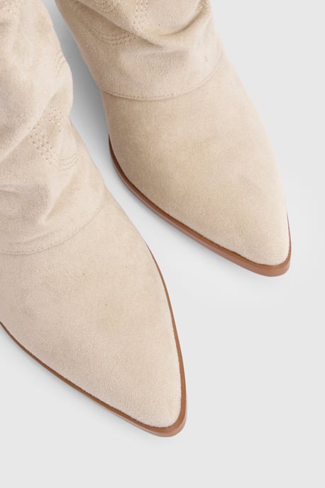 Fold Over Ruched Calf High Western Boots - Image 5