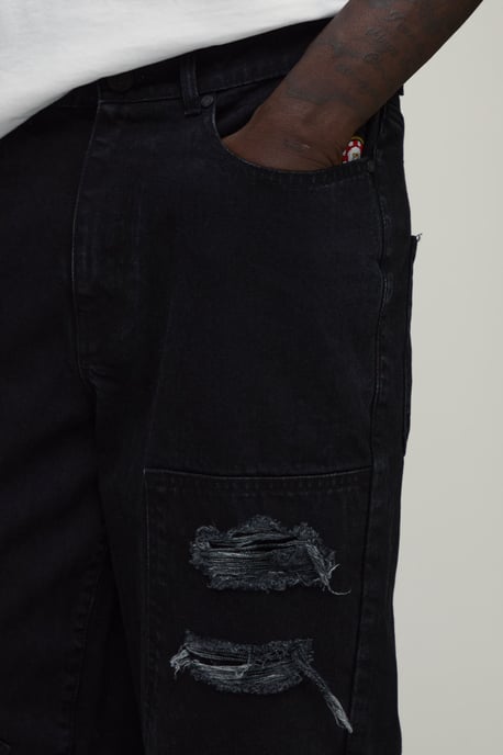 Casino Embroidered Ripped Carpenter Jeans - Image 3