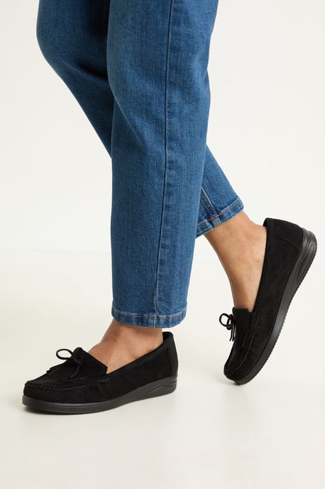 Good For The Sole: Karis Faux Suede Comfort Tassle Loafers - Image 1