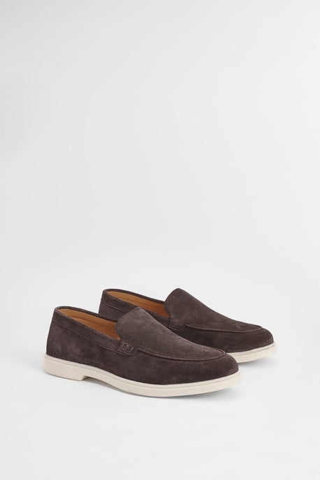 Chocolate Suede Slip-On Loafers - Image 3