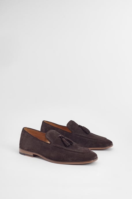 Chocolate Suede Tassel Penny Loafer - Image 3
