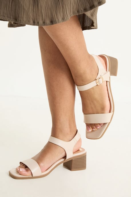 Good For The Sole: Avani Comfort Low Block Heel Faux Leather Ankle Strap Sandals - Image 2