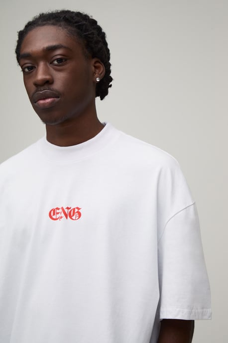 White Oversized Boxy England Print T-Shirt - Image 3