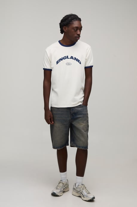 Regular England Print Ringer T-Shirt - Image 4
