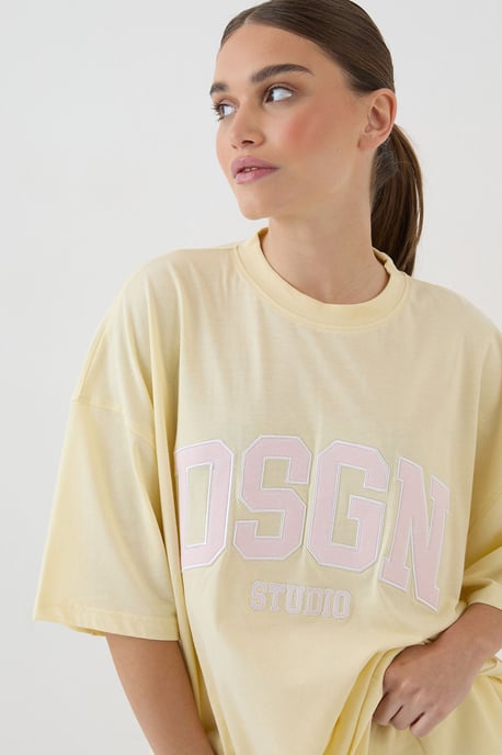 DSGN Studio Collegiate Applique Oversized T-Shirt - Image 4
