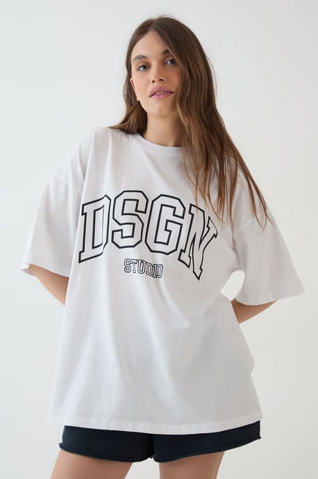 DSGN Studio Collegiate Printed Oversized T-Shirt - Image 3