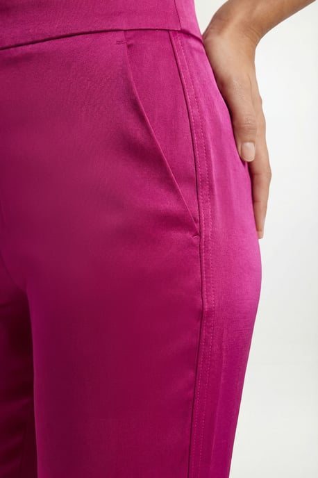 Petite Satin Wide Leg Trouser Coord - Image 4