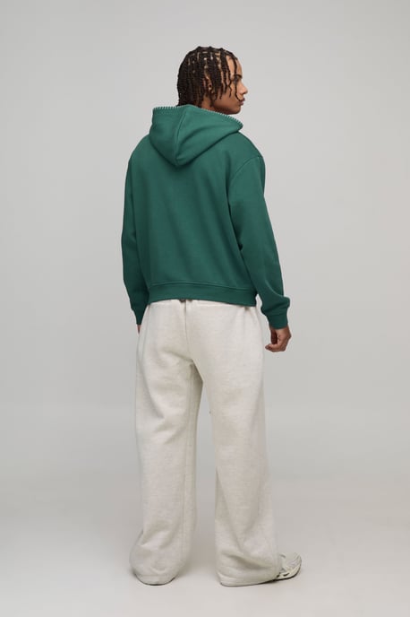 Oversized Boxy Blanket Stitch Hoodie - Image 2