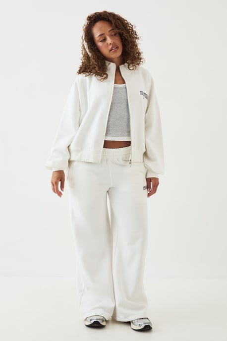 DSGN Studio Collegiate Printed Zip Through Funnel Neck Bomber Sweatshirt - Image 3