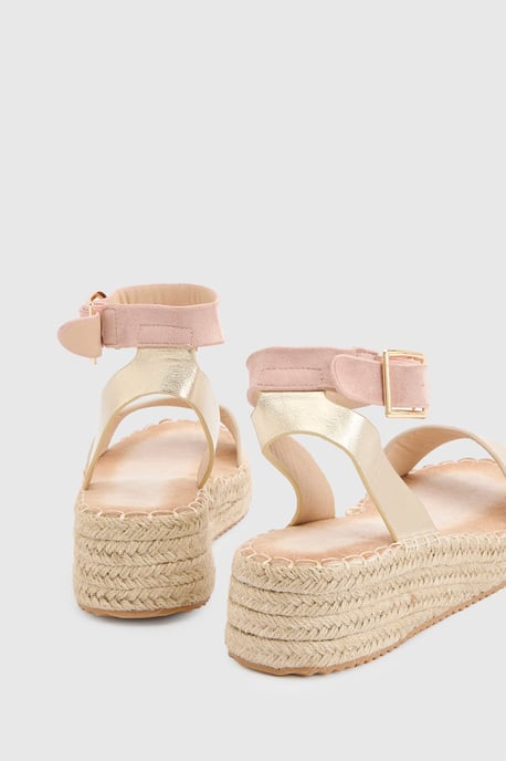 Riva Faux Suede Strap Medium Espadrille Wedge Sandals - Image 2