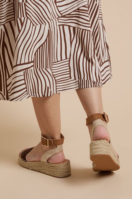 Riva Woven Textile Strap Medium Espadrille Wedge Sandals - Image 3