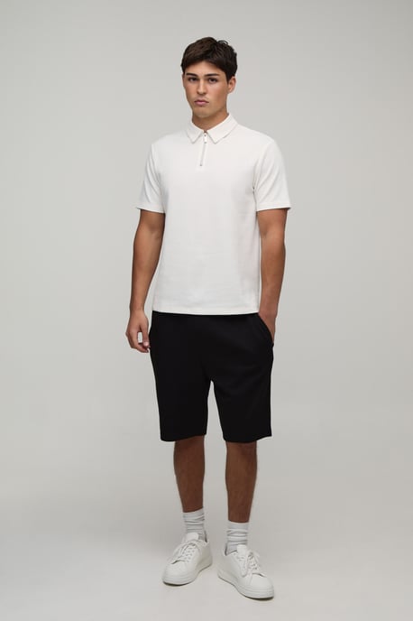Slim 1/4 Zip Waffle Polo - Image 4