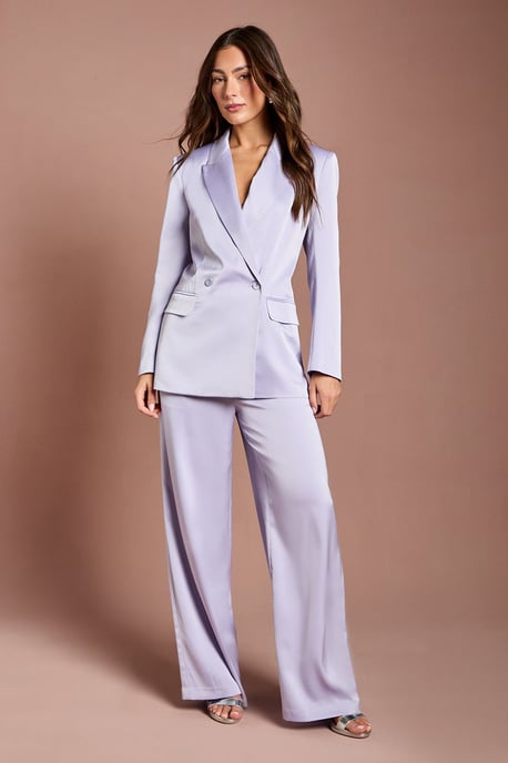 Satin Double Breasted Blazer - Image 1