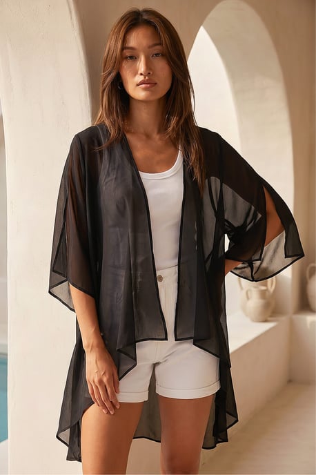 Longline Chiffon Cover Up - Image 1