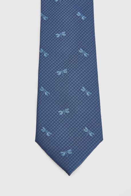 Navy Butterfly Pattern Tie - Image 2