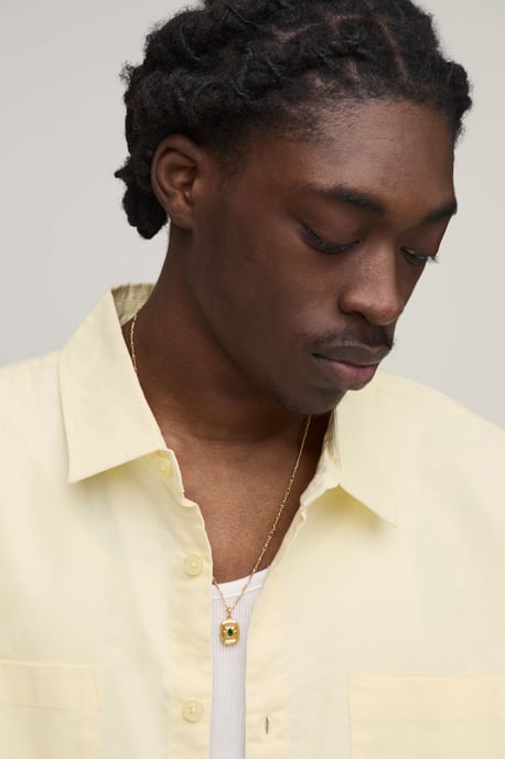 Boxy Cropped Half Sleeve Oxford Shirt - Image 3