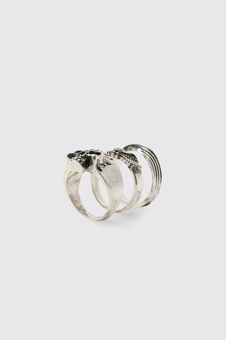 3 Pack Silver Gothic Rings - Image 3