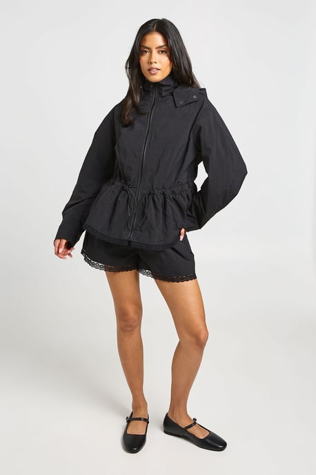 Lace Trim Hem Shorts - Image 1