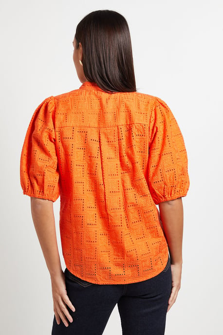 Broderie Puff Sleeve Blouse - Image 3