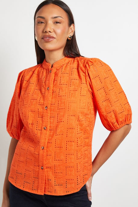 Broderie Puff Sleeve Blouse - Image 4