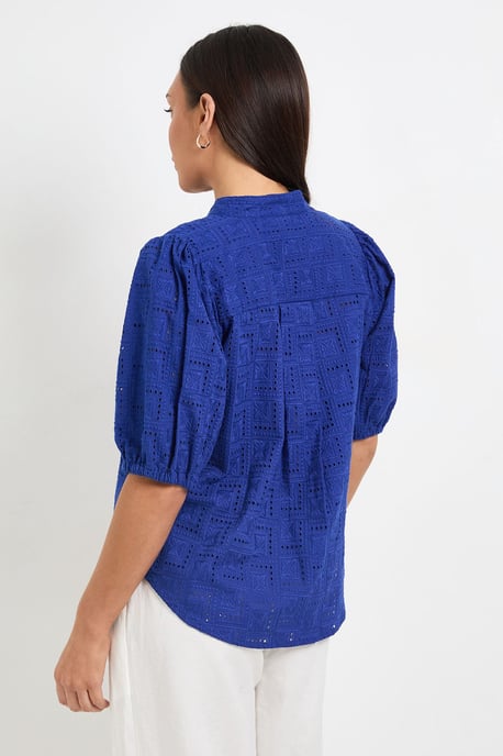 Broderie Puff Sleeve Blouse - Image 3