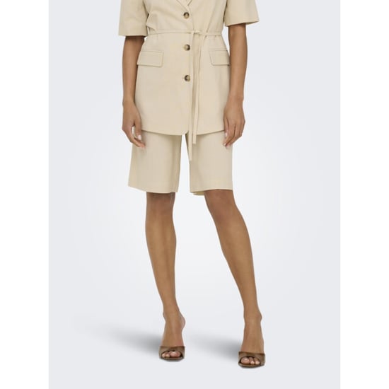 Jacqueline de Yong Jdynaomi linen mw bermuda shorts tlr beige - Image 5