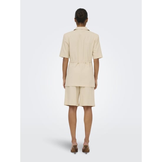Jacqueline de Yong Jdynaomi linen mw bermuda shorts tlr beige - Image 6