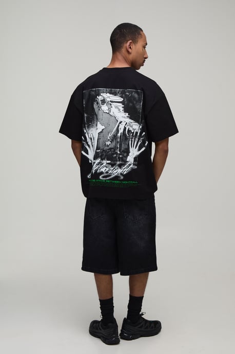 Afterlight Skull Print Oversized Short Sleeve T-shirt - Image 2