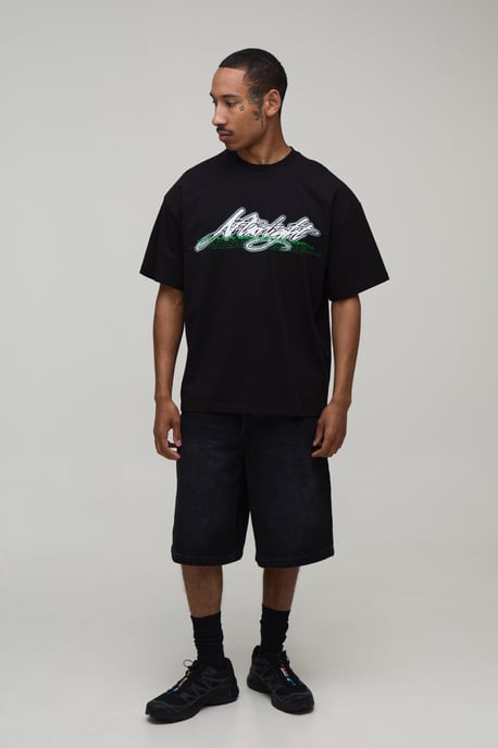 Afterlight Skull Print Oversized Short Sleeve T-shirt - Image 4