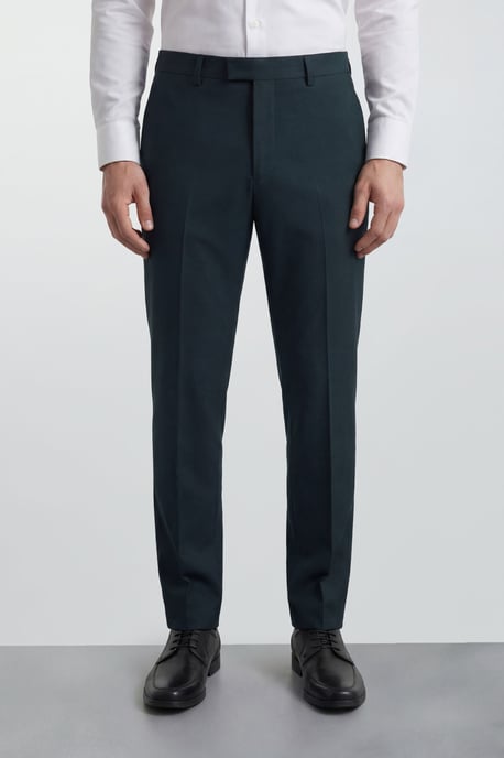 Dark Green Slim Fit Suit Trousers - Image 2