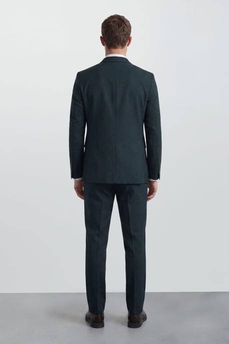 Dark Green Slim Fit Suit Trousers - Image 3