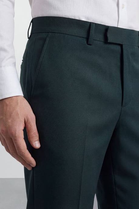 Dark Green Slim Fit Suit Trousers - Image 4