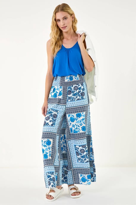 Shirred Waist Wide Leg Trouser - Image 1