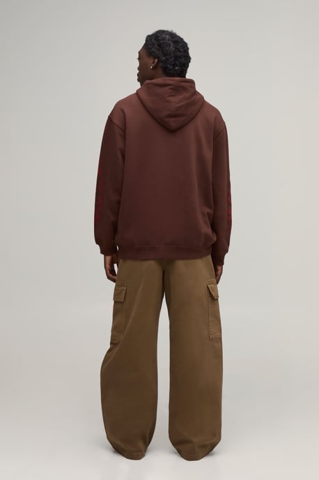 Wide Fit Half & Half Waistband Cargo Pocket Washed Twill Trouser - Image 2