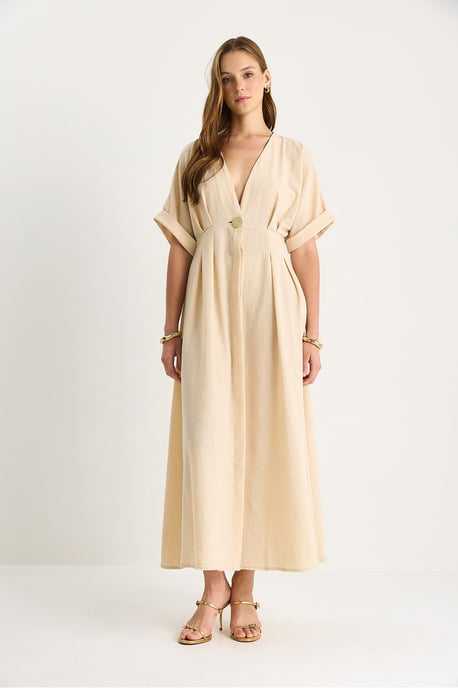 V-hals Midi-jurk met Split - Image 2