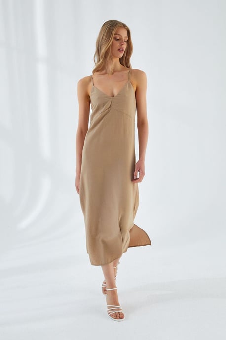 V-hals Split Midi-jurk - Image 3