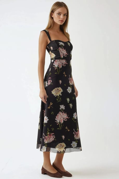 Geprinte Maxi-jurk met Hartkraag - Image 2