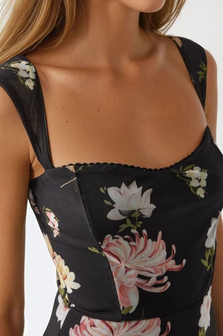 Geprinte Maxi-jurk met Hartkraag - Image 4