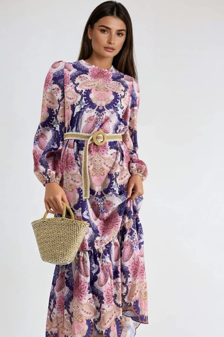 Gestrikte Paisley Patroon Midi Jurk - Image 2