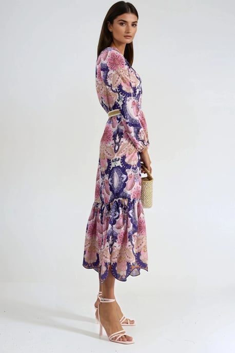 Gestrikte Paisley Patroon Midi Jurk - Image 4