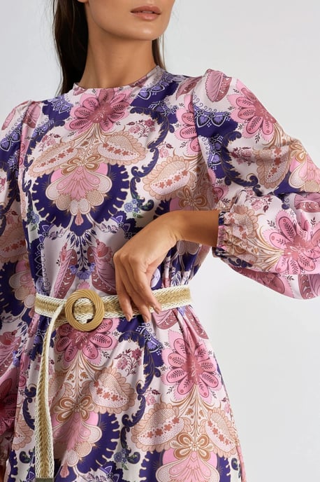 Gestrikte Paisley Patroon Midi Jurk - Image 6
