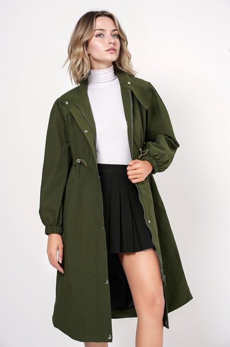 Lange Gevoerde Trenchcoat met Omgeslagen Kraag - Image 3