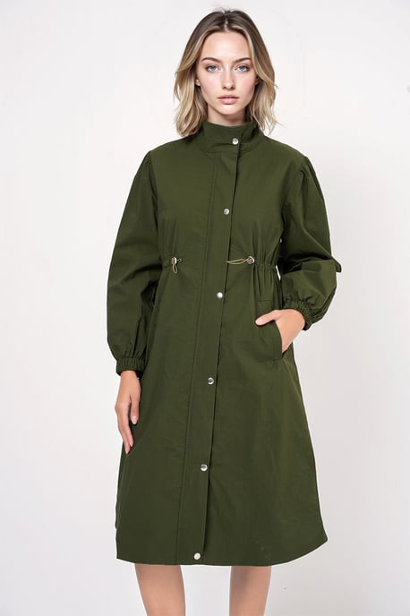 Lange Gevoerde Trenchcoat met Omgeslagen Kraag - Image 4