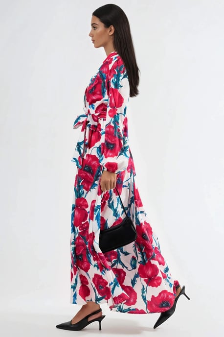 Bloemige Maxi-jurk met Strikfront - Image 4
