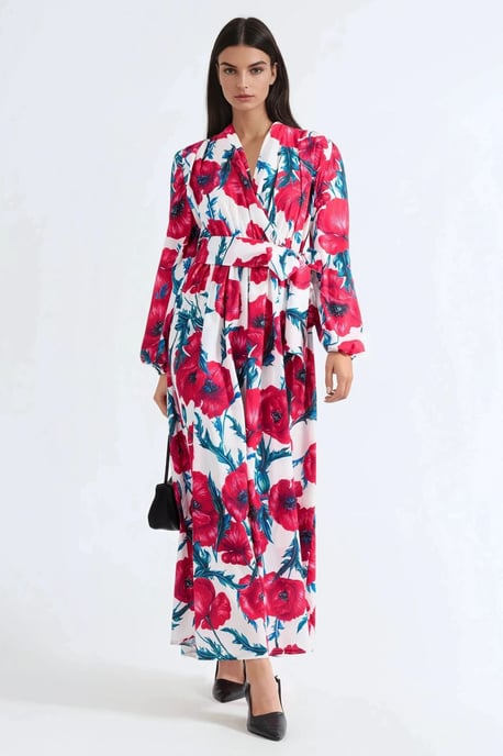 Bloemige Maxi-jurk met Strikfront - Image 5