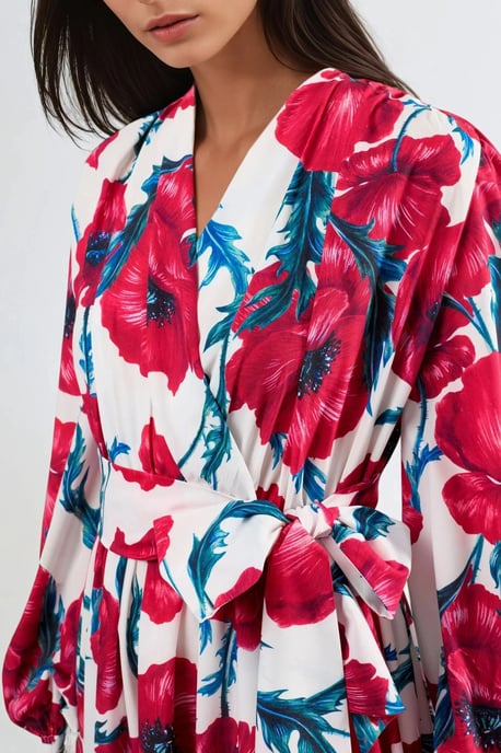 Bloemige Maxi-jurk met Strikfront - Image 6